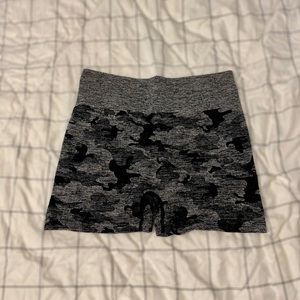 Black camo spandex athletic shorts